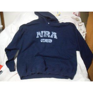 Unisex National Rifle Assn (NRA) Navy Fleece Hooded Sweatshirt Sz 2XL